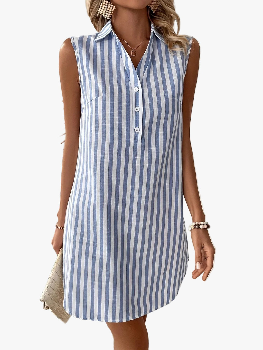 womens-woven-mini-dress-with-point-collar-and-button-placket-1