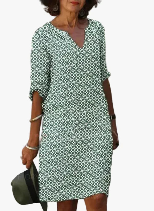 womens-woven-mini-dress-with-split-neck-and-3-4-sleeves-1