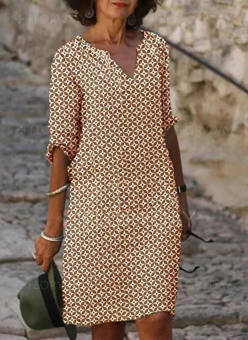 womens-woven-mini-dress-with-split-neck-and-3-4-sleeves-4