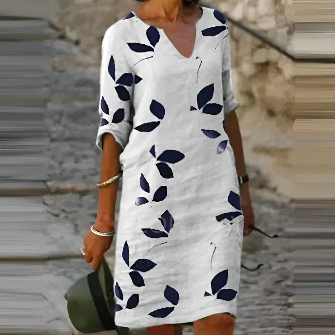 womens-woven-mini-dress-with-v-neck-and-leaf-print-2
