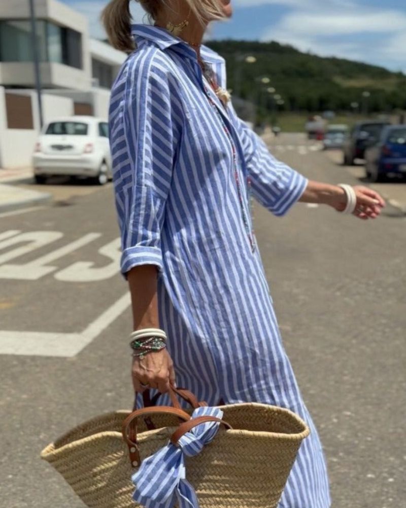 womens-woven-shirt-dress-with-button-front-and-side-slits-3