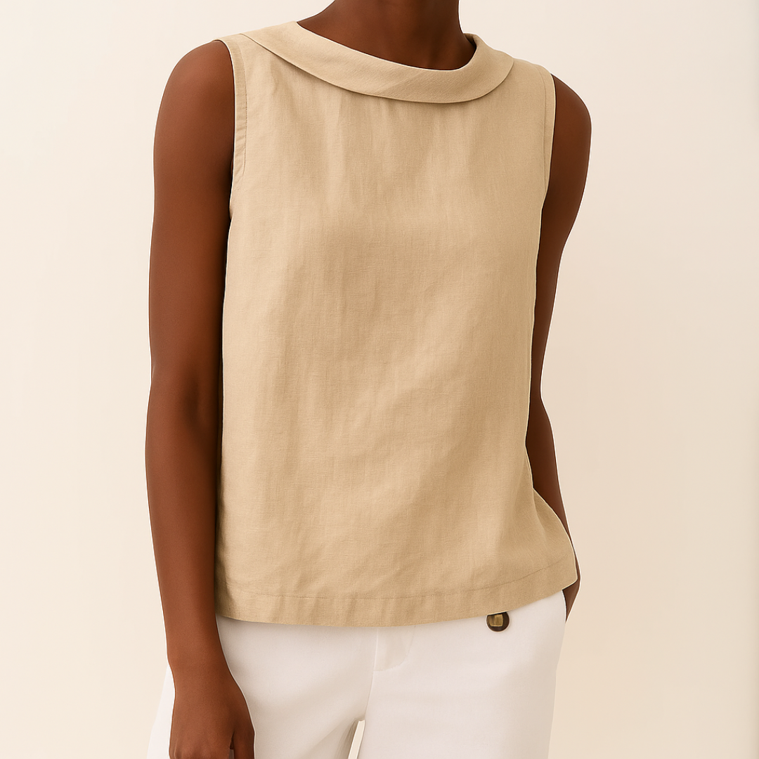 womens-woven-sleeveless-top-with-roll-collar-and-keyhole-back-3