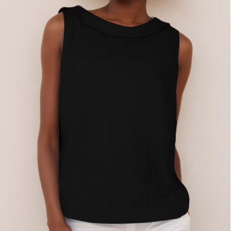 womens-woven-sleeveless-top-with-roll-collar-and-keyhole-back-8