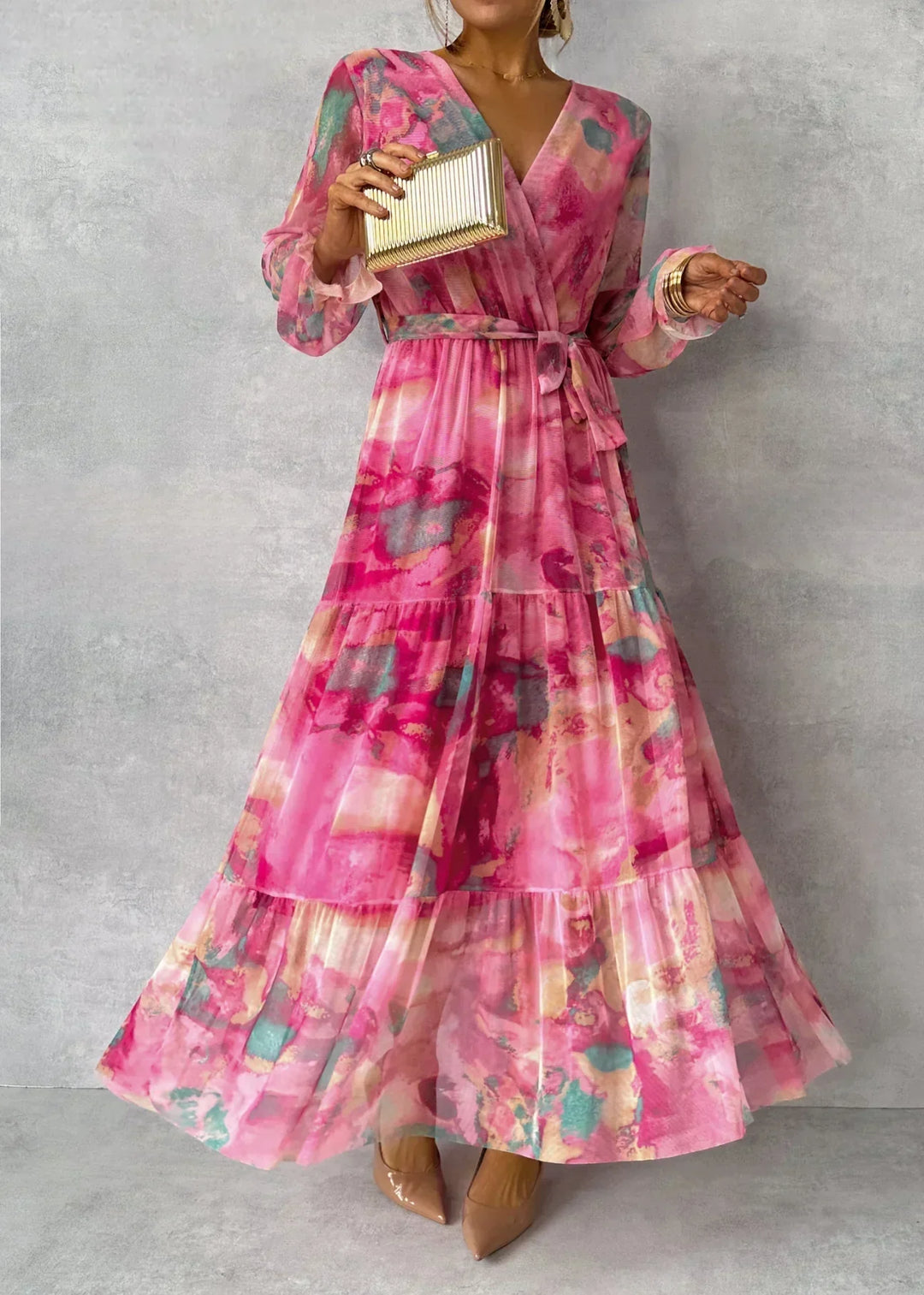 womens-woven-wrap-dress-with-tie-belt-and-v-neck-1