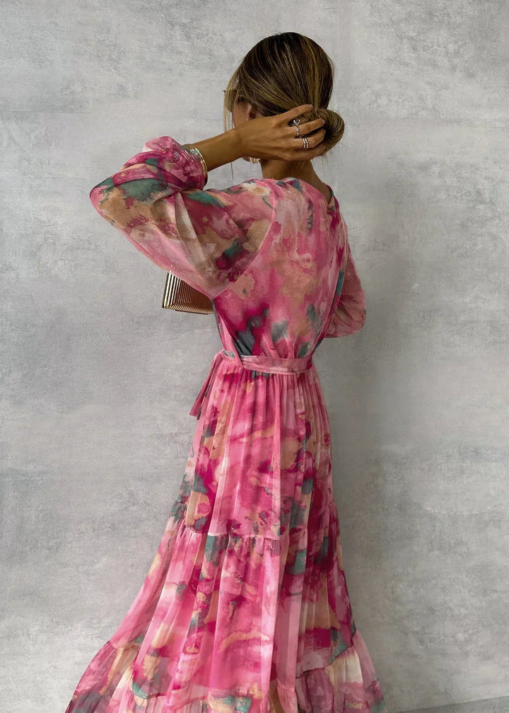 womens-woven-wrap-dress-with-tie-belt-and-v-neck-2