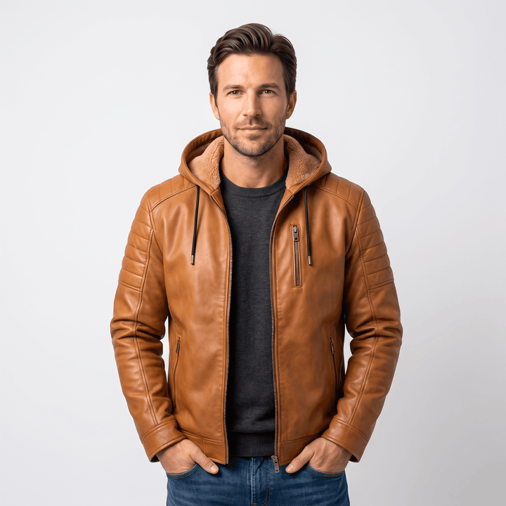 Yorick | Men's Hooded Grained Aviator Jacket