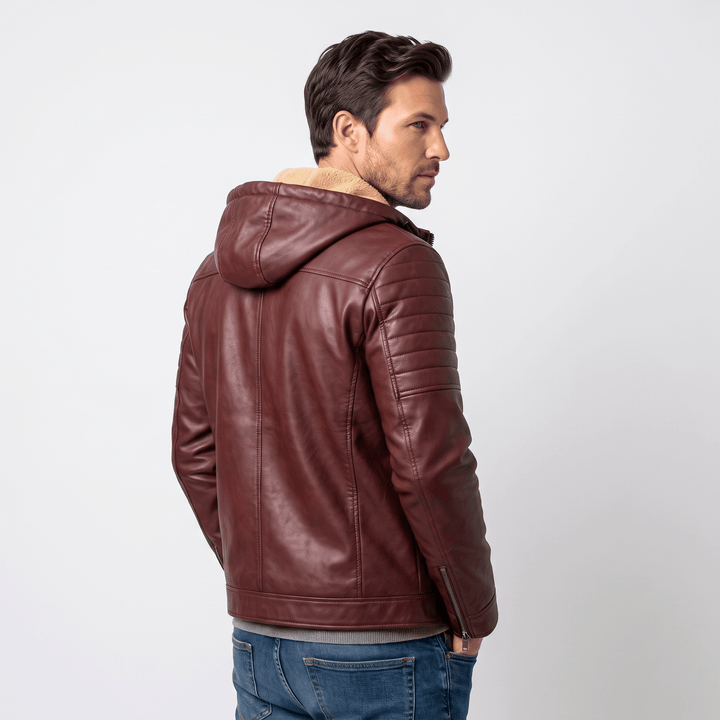 Yorick | Men's Hooded Grained Aviator Jacket