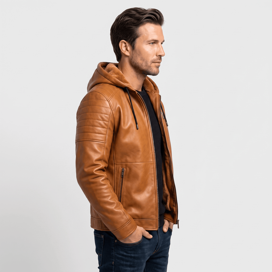 Yorick | Men's Hooded Grained Aviator Jacket