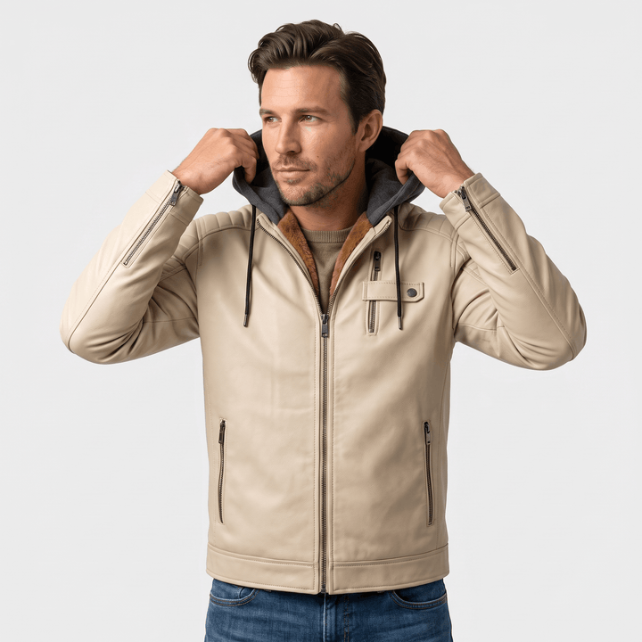 Yorick | Men's Hooded Grained Aviator Jacket