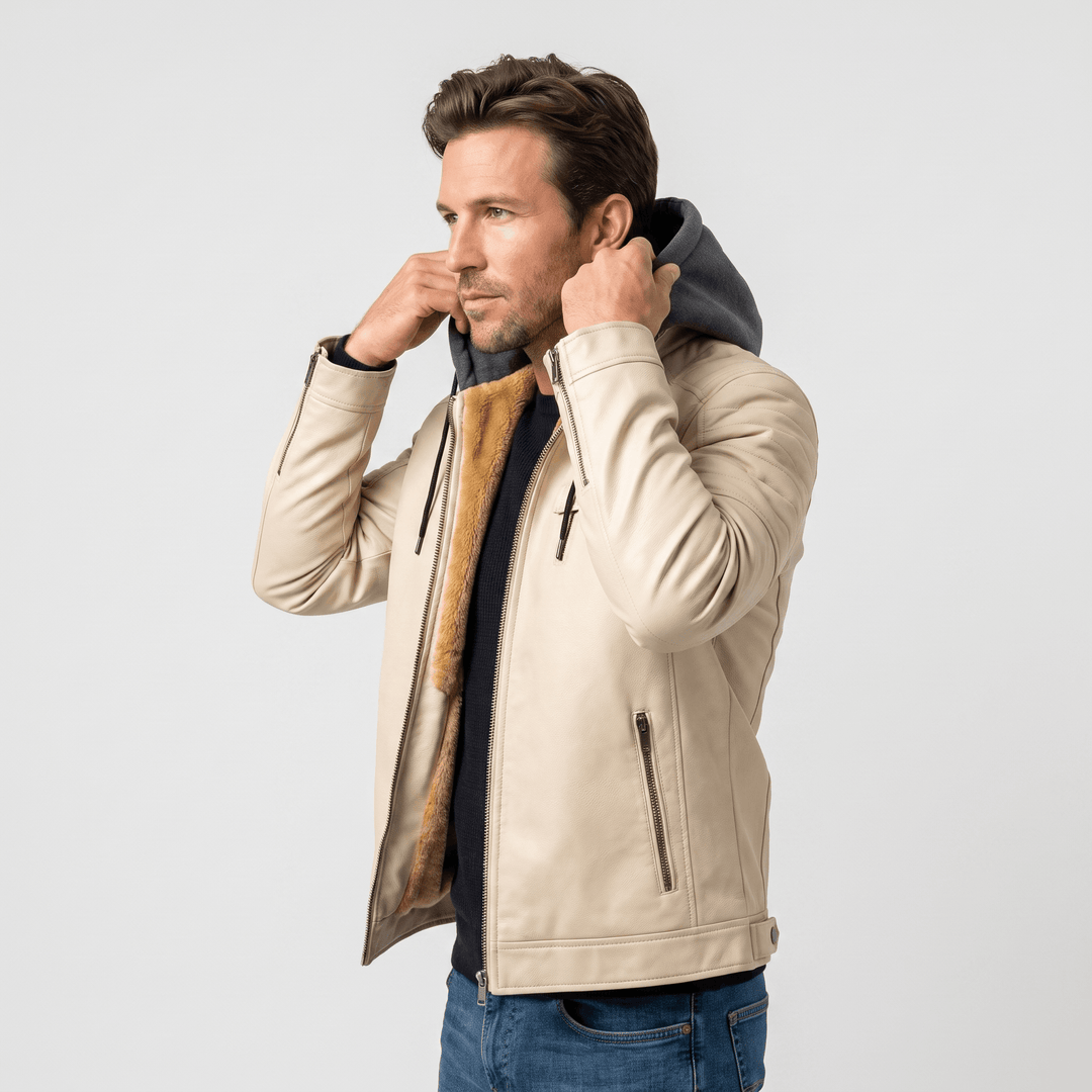 Yorick | Men's Hooded Grained Aviator Jacket