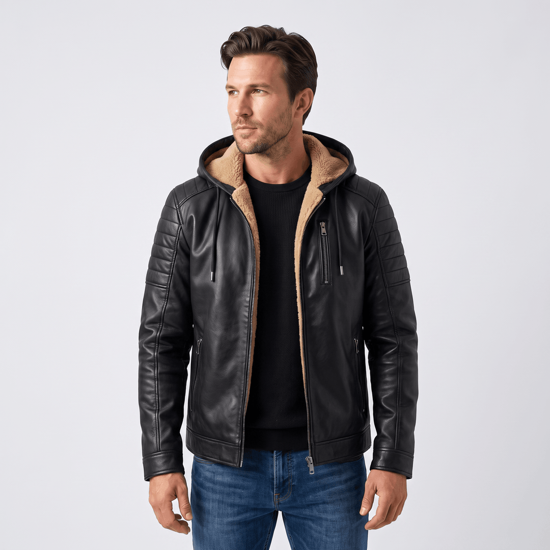 Yorick | Men's Hooded Grained Aviator Jacket