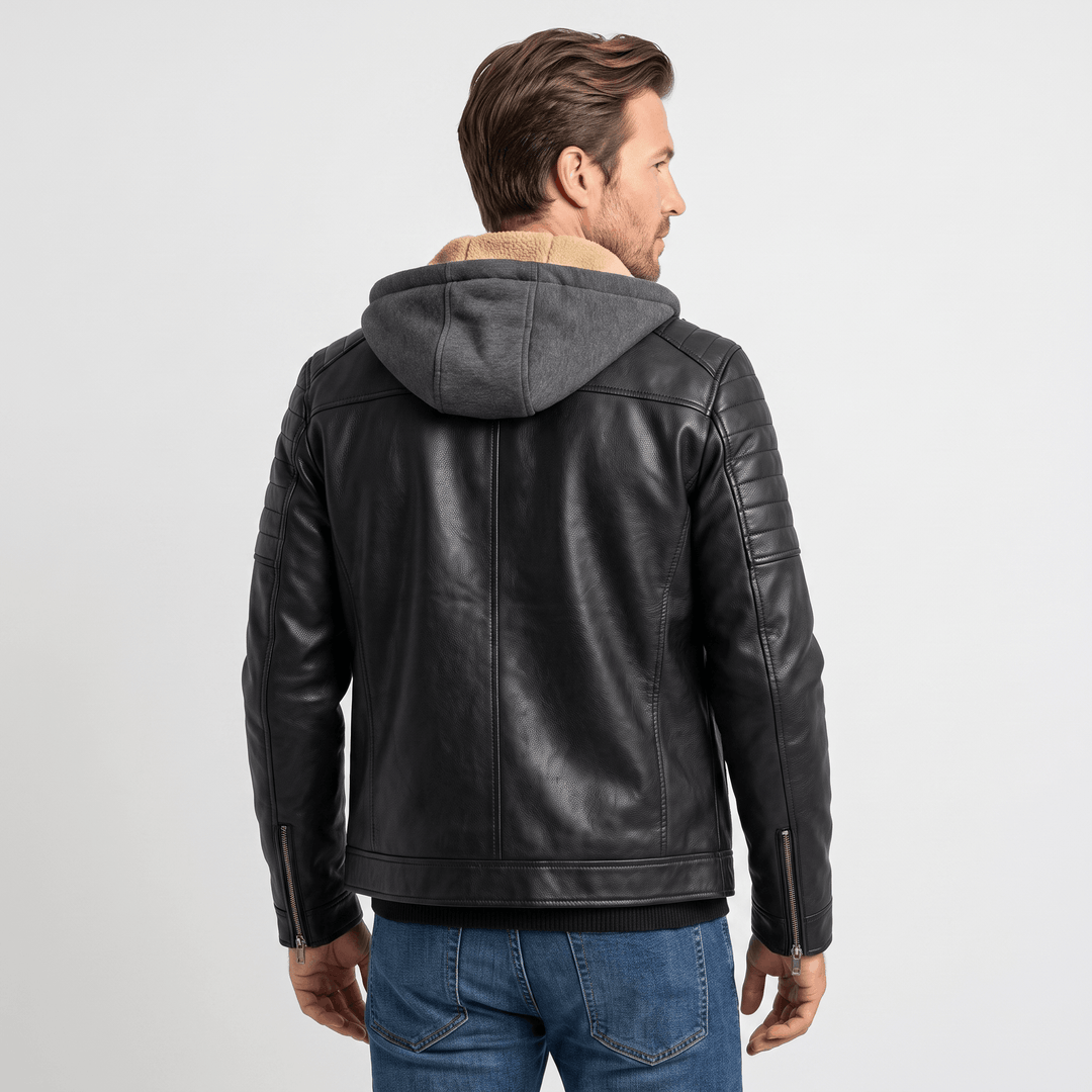 Yorick | Men's Hooded Grained Aviator Jacket
