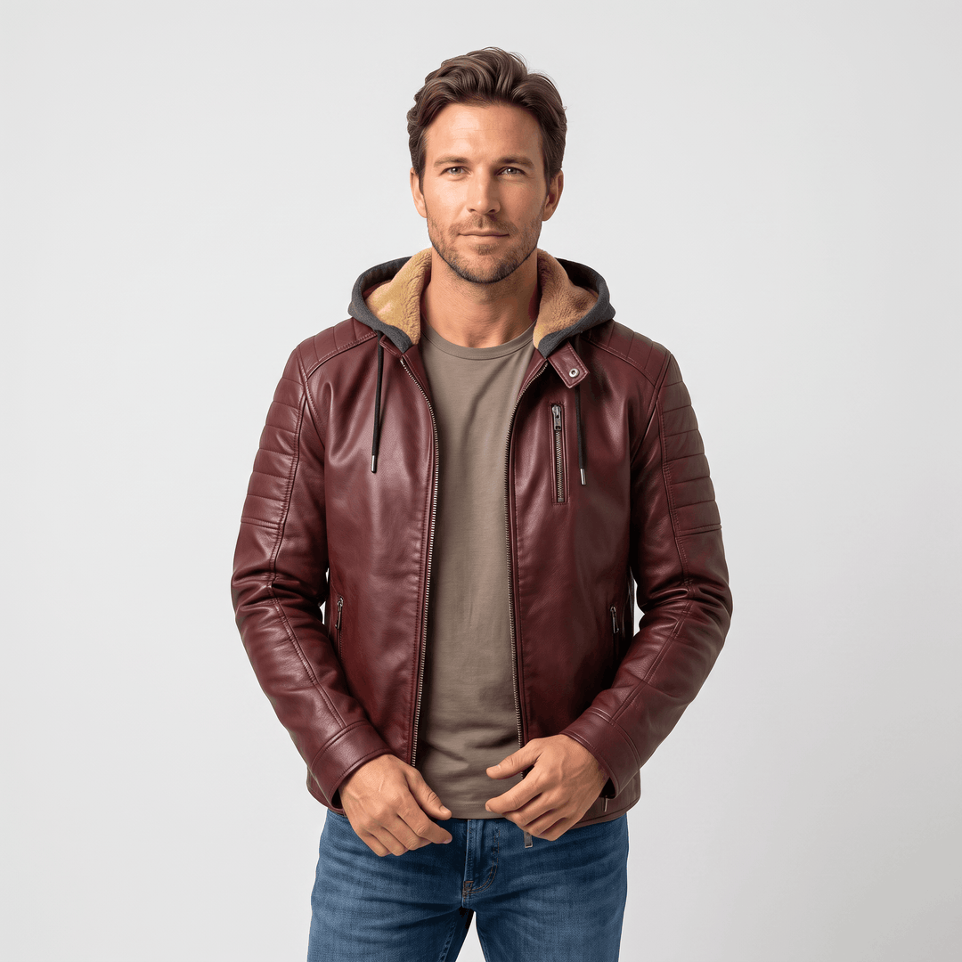 Yorick | Men's Hooded Grained Aviator Jacket