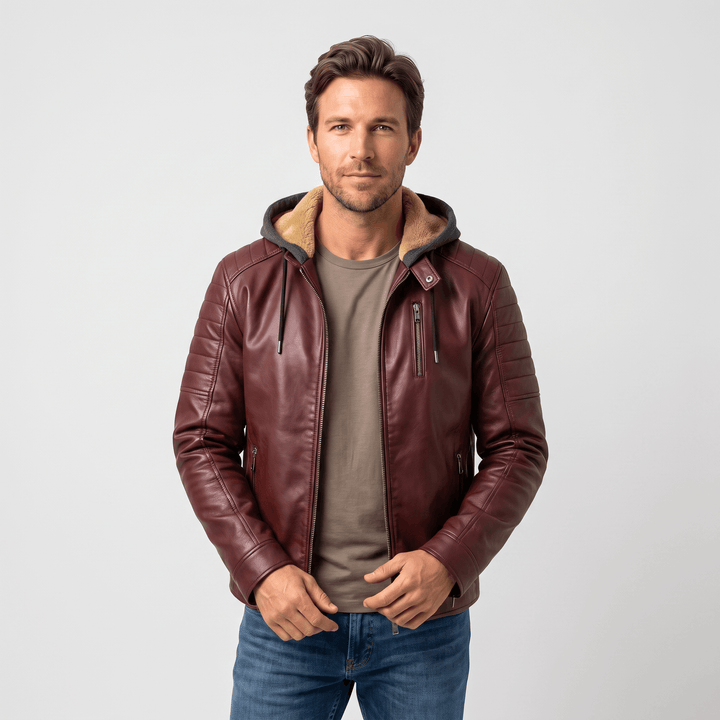 Yorick | Men's Hooded Grained Aviator Jacket