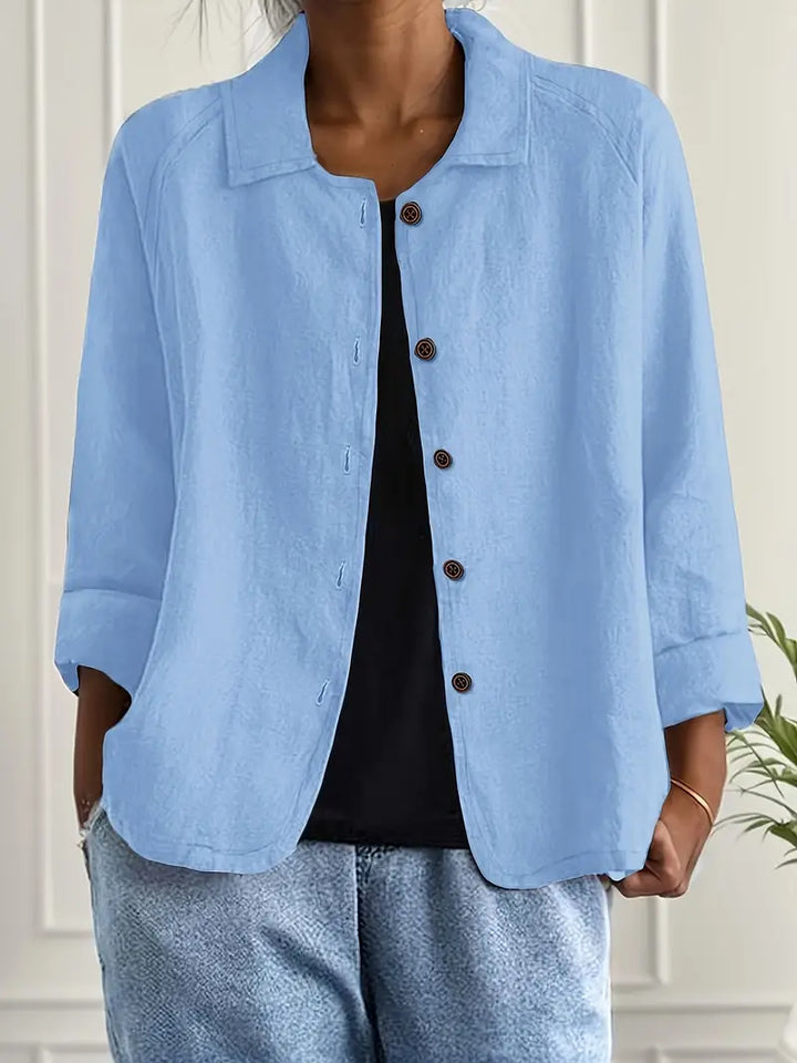 Fleur | Women's Oversized Open-Front Jacket with Button Placket