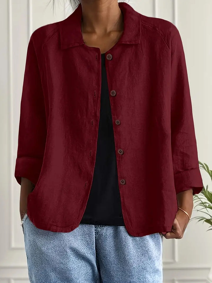 Fleur | Women's Oversized Open-Front Jacket with Button Placket