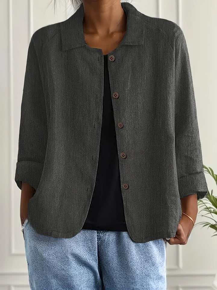Fleur | Women's Oversized Open-Front Jacket with Button Placket
