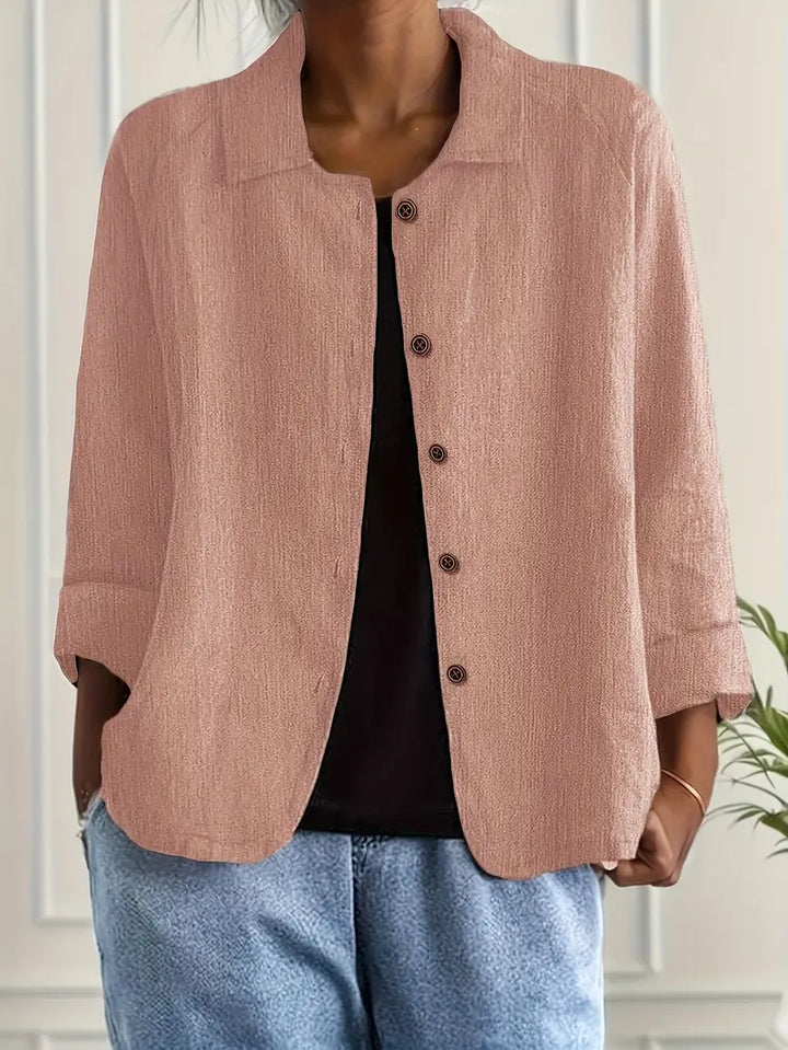 Fleur | Women's Oversized Open-Front Jacket with Button Placket