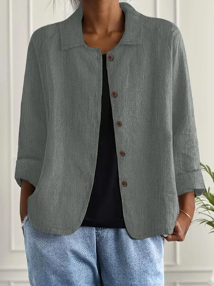 Fleur | Women's Oversized Open-Front Jacket with Button Placket