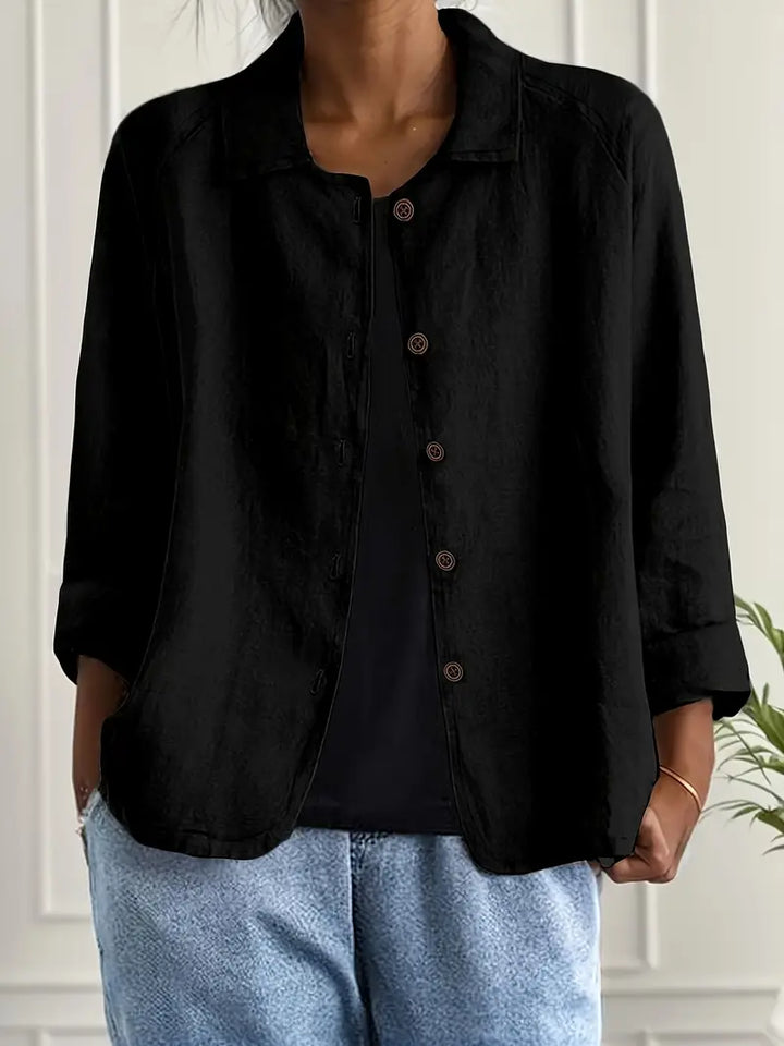 Fleur | Women's Oversized Open-Front Jacket with Button Placket