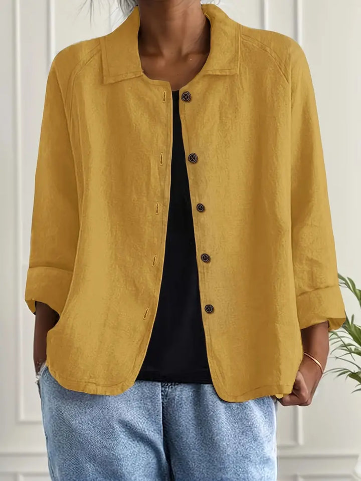 Fleur | Women's Oversized Open-Front Jacket with Button Placket