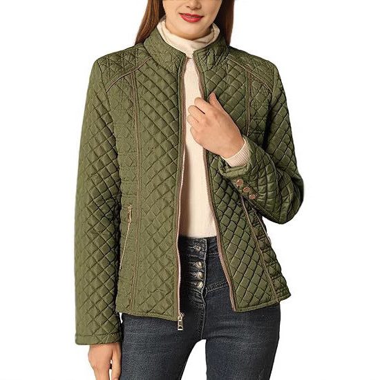 Fleurine | Women's Quilted Stand-Collar Jacket with Zip Front