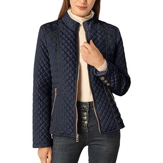 Fleurine | Women's Quilted Stand-Collar Jacket with Zip Front